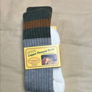 Women’s Filson Logger Thermal Socks - Gray, Brown, Cream